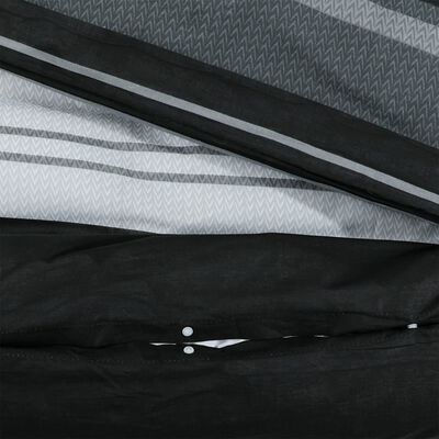 vidaXL Set posteljine za poplun crno-bijeli 135 x 200 cm pamučni