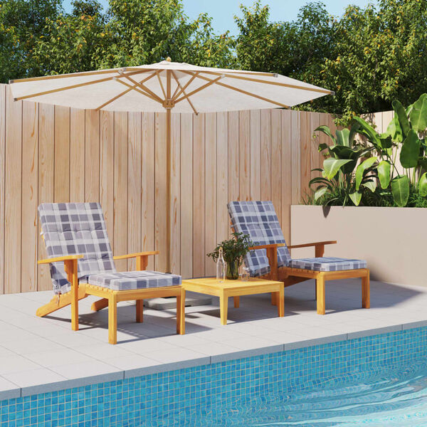 vidaXL Jastuci za ležaljke 2 kom sivi karirani od tkanine Oxford