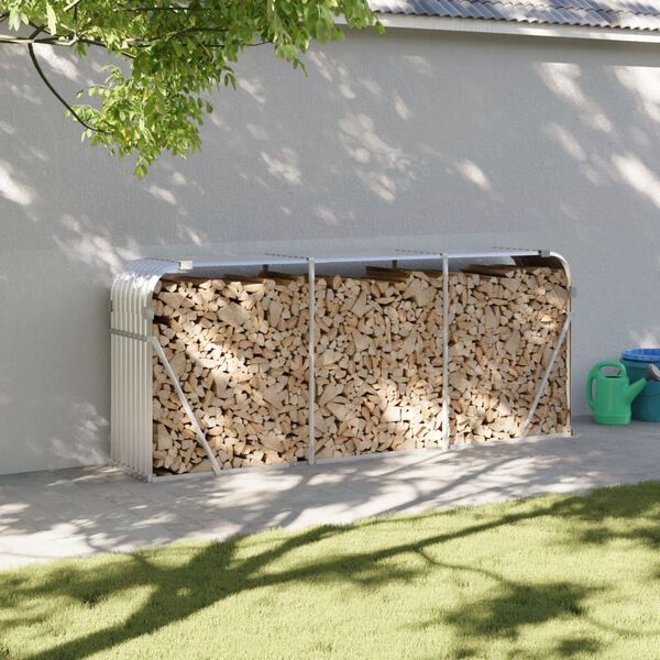 vidaXL Držač za cjepanice srebrni 234x45x100 cm od pocinčanog čelika