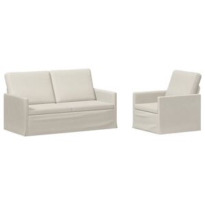 vidaXL Set sofe 2 pcs Krem Bar&scaron;un