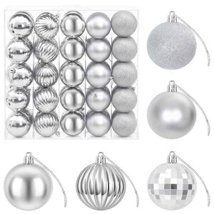 vidaXL Set božićnih kuglica 75 kom. Srebrna 6 cm Polistiren