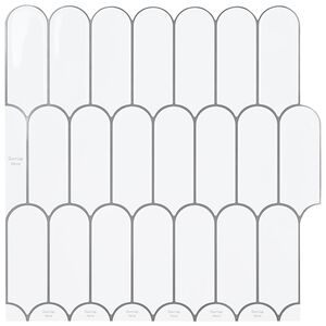 vidaXL Pernata pločica 10 pcs Bijela siva 30 x 30 cm Poliuretan i PET