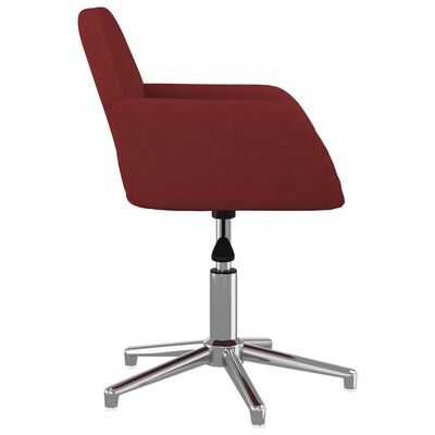 vidaXL Okretna uredska stolica od tkanine crvena boja vina