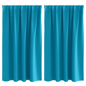 vidaXL Zavjese za blackout s prstenovima 2 pcs Tirkizna 140 x 140 cm