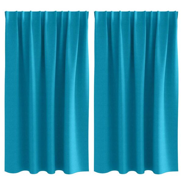 vidaXL Zavjese za blackout s prstenovima 2 pcs Tirkizna 140 x 140 cm