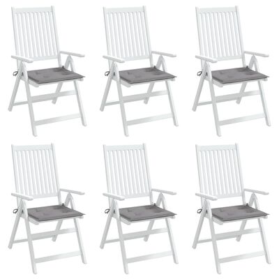 vidaXL Jastuci za vrtne stolice 6 kom sivi 40 x 40 x 3 cm od tkanine