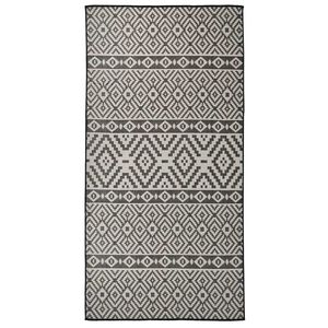 vidaXL Vanjski tepih ravnog tkanja 100 x 200 cm crne pruge
