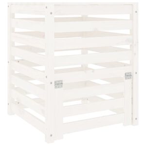 vidaXL Komposter bijeli 63,5 x 63,5 x 77,5 cm od masivne borovine