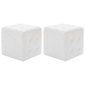 vidaXL Tabure 2 kom bijeli 30 x 30 x 30 cm od umjetne kože