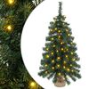 vidaXL Mini božićno drvce 60 cm 25 LED lampica Topla bijela PVC Zelena
