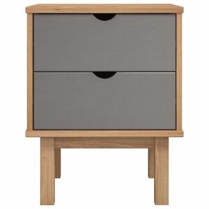 vidaXL Noćni ormarić OTTA smeđe-sivi 45x39x57 cm od masivne borovine