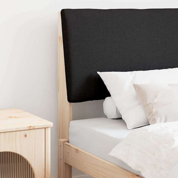 vidaXL Tapecirani uzglavlje Crna 75 cm Čvrsto borovo drvo
