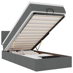 vidaXL Otomanski okvir kreveta s madraca tamnosivi 90x190cm tkanine