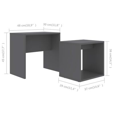 vidaXL Set stolića za kavu sivi 48 x 30 x 45 cm od iverice