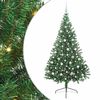 vidaXL Umjetno predsvijetljeno božićno drvce Zelena 210 cm PVC