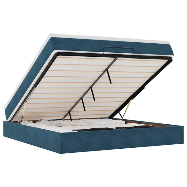 vidaXL Otomanski krevet s madracem tamnoplavi 180x200 cm bar&scaron;unasti