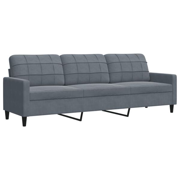 vidaXL 2-dijelni set sofa s jastucima tamnosivi bar&scaron;unasti