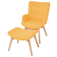 vidaXL Fotelja s osloncem za noge od tkanine žuta