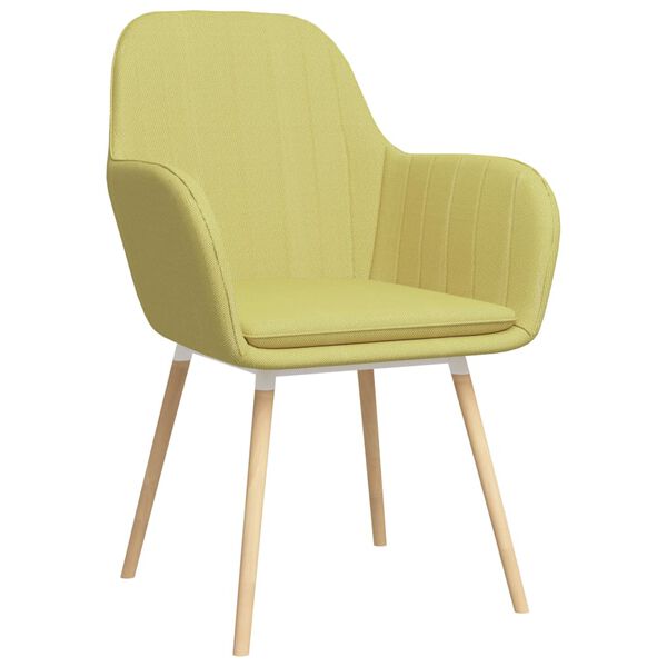 vidaXL Blagovaonske stolice s naslonima za ruke 2 kom zelene tkanina