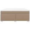 vidaXL Krevet box spring s madracem cappuccino 180x200 cm umjetna koža