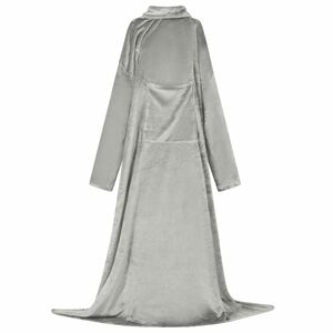 vidaXL Deka majica s kapuljačom Siva Flanel