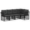 vidaXL Set vanjskih sofa Crna Poliester