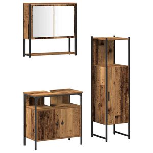 vidaXL Set namje&scaron;taja za kupaonicu Zidne 3 pcs Smeđa Konstruirano drvo