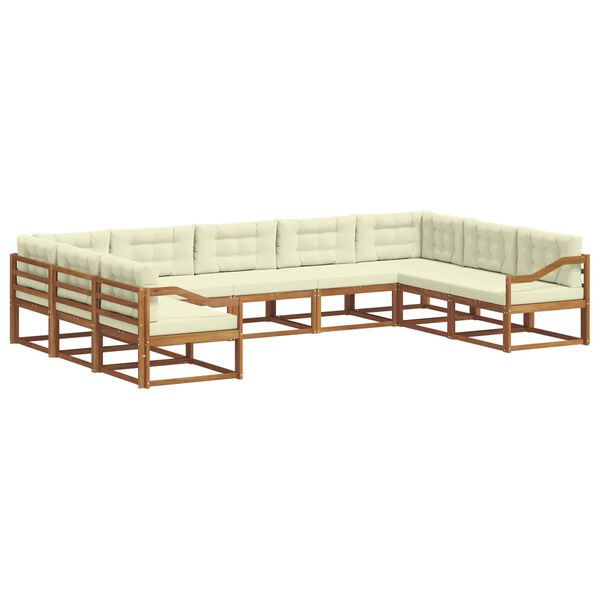 vidaXL Set vanjskih sofa s jastukom 9 pcs Prirodna i krem
