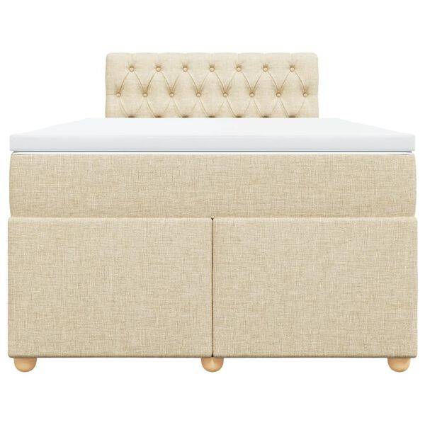 vidaXL Krevet s oprugama i madracem krem 120 x 200 cm od tkanine