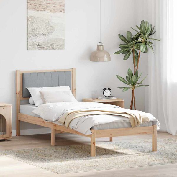 vidaXL Krevetni okvir s tapiciranim uzglavljem Svijetlo siva