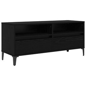 vidaXL TV ormar Crni hrast 100 x 34,5 x 44,5 cm Obrađeno drvo i čelik
