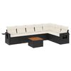 vidaXL 8-dijelni set vrtnih sofa od poliratana s jastucima crni