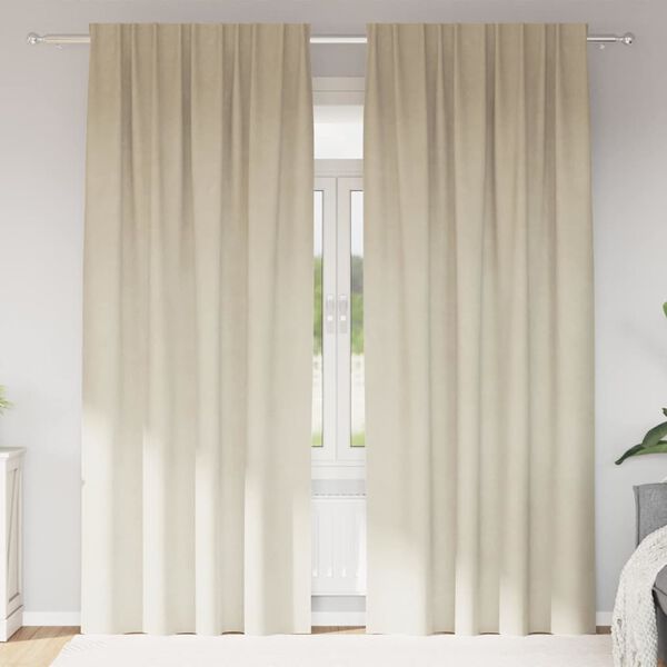 vidaXL Zavjese za zamračivanje 2 pcs Krema 140 x 245 cm Bar&scaron;un
