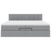 vidaXL Otomanski krevet s madracem svjetlosivi 200x200 cm tkanine