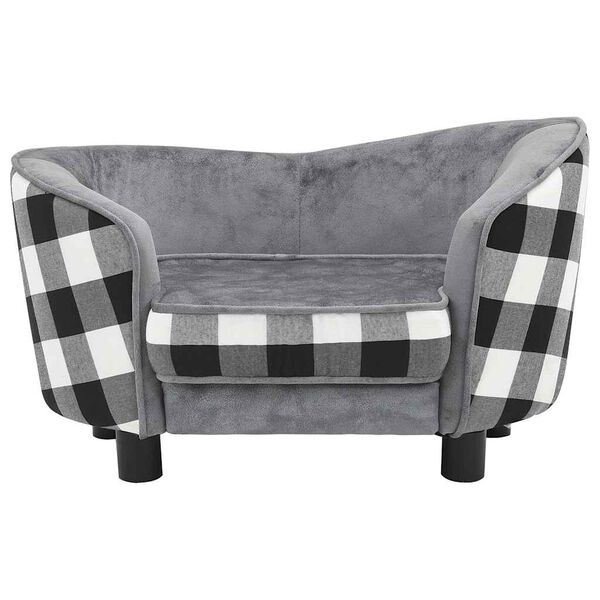 vidaXL Sofa za pse siva 68 x 38 x 38 cm plišana