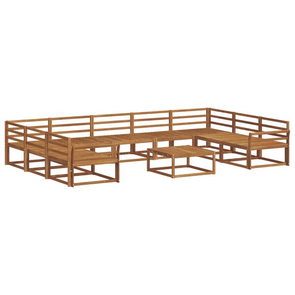 vidaXL Set vanjskih sofa 10 pcs Prirodna Čvrsto drvo akacije