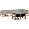 vidaXL Set vanjskih sofa 8 kom. Prirodna i svijetlo siva