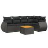 vidaXL 6-dijelni set vrtnih sofa s jastucima crni od poliratana