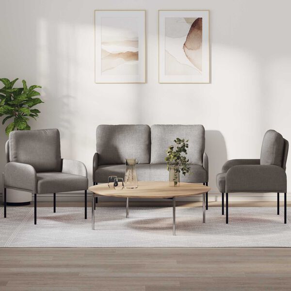 vidaXL Setovi sofa 3 pcs Sivo-smeđa 115 x 56 x 80 cm &Scaron;perploča