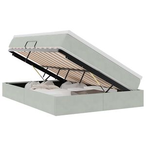 vidaXL Krevet s madracem i skladi&scaron;tem Svijetlo siva 140 x 190 cm