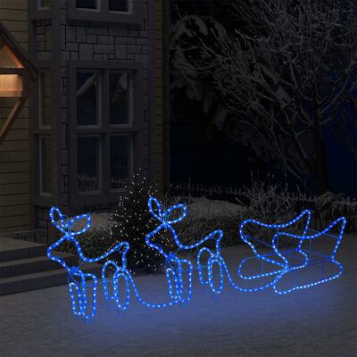 vidaXL Ukrasni božićni sob i sanjke vanjski s 576 LED žarulja