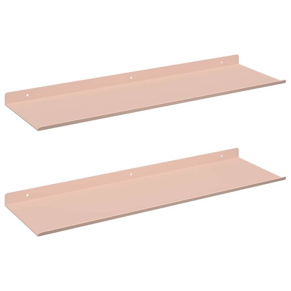 vidaXL Lebdeća polica Zidne 2 pcs Ružičasta 60 x 18 x 2,5 cm Čelik