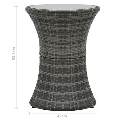 vidaXL 3-dijelni bistro set od poliratana s jastucima sivi