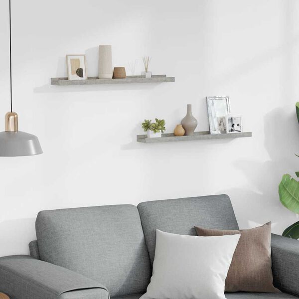 vidaXL Zidne police 2 kom siva boja betona 60 x 9 x 3 cm