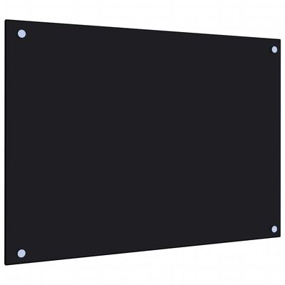 vidaXL Kuhinjska zaštita od prskanja crna 70 x 50 cm kaljeno staklo