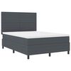 vidaXL LED Box Spring Krevet Tamno siva i bijela 140 x 190 cm