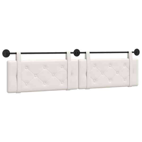 vidaXL Držeće uzglavlje Zidne Bijeli 210 x 55 x 5 cm Lažna koža