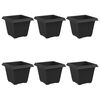 vidaXL Kvadratna saksija za cvijeće 6 pcs Crna 33 x 33 x 26 cm