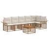vidaXL Set vanjskih sofa 7 pcs Prirodna i krema bijela Poliester