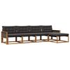 vidaXL Set vanjskih sofa s jastukom 5 pcs Prirodna i crna